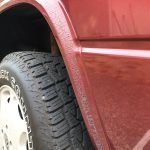 Paint flakes wheel flare